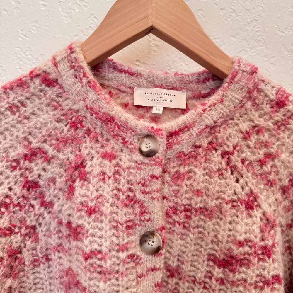 Sezane Emile Pink and Cream Sweater XS - Picture 3 of 7